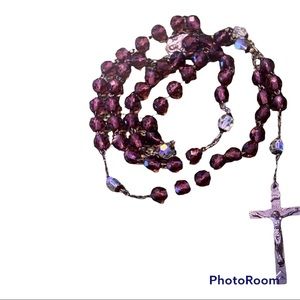 Rosary Beads Vintage  21 in AFCO Sterling/crystal